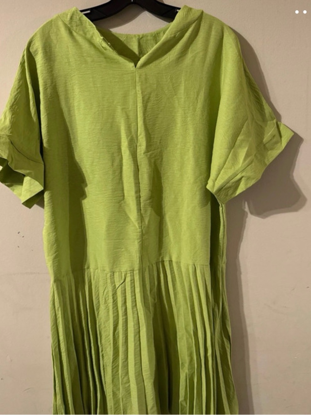 Kids Lime Green Pleated Dress